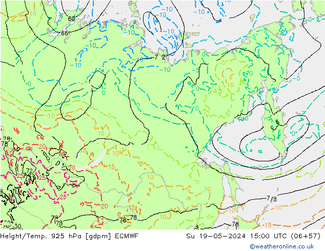 Height/Temp. 925 hPa ECMWF Su 19.05.2024 15 UTC