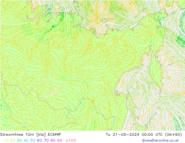 Rüzgar 10m ECMWF Sa 21.05.2024 00 UTC