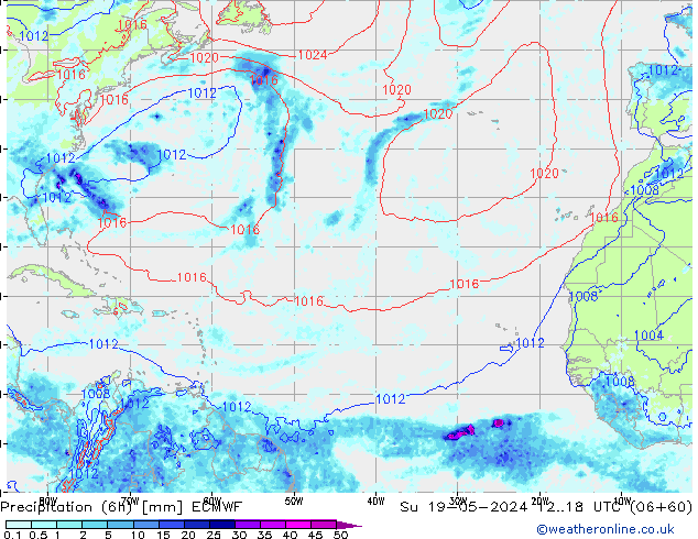 Yağış (6h) ECMWF Paz 19.05.2024 18 UTC