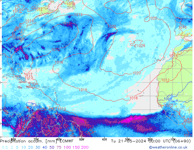 Precipitation accum. ECMWF Ter 21.05.2024 00 UTC