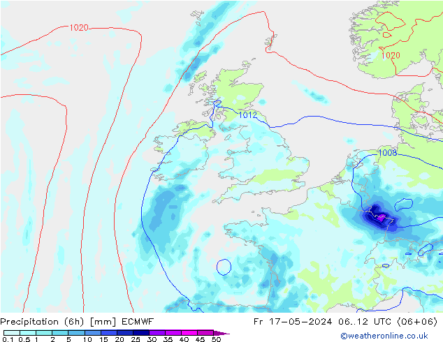 Z500/Rain (+SLP)/Z850 ECMWF  17.05.2024 12 UTC