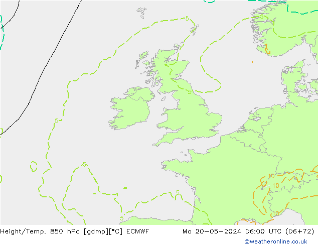 Z500/Rain (+SLP)/Z850 ECMWF Mo 20.05.2024 06 UTC