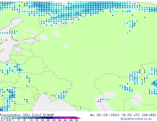 Z500/Regen(+SLP)/Z850 ECMWF ma 20.05.2024 00 UTC