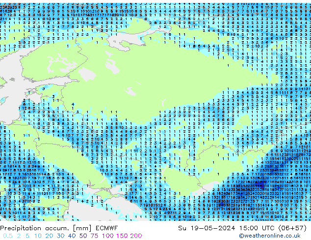 Precipitación acum. ECMWF dom 19.05.2024 15 UTC