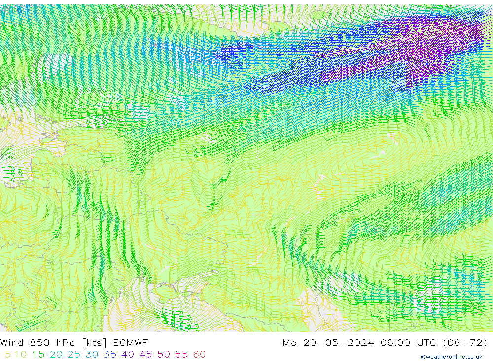 Wind 850 hPa ECMWF ma 20.05.2024 06 UTC