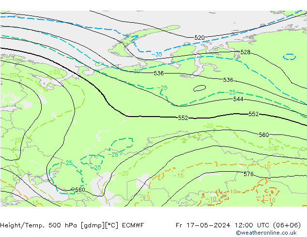 Z500/Rain (+SLP)/Z850 ECMWF  17.05.2024 12 UTC