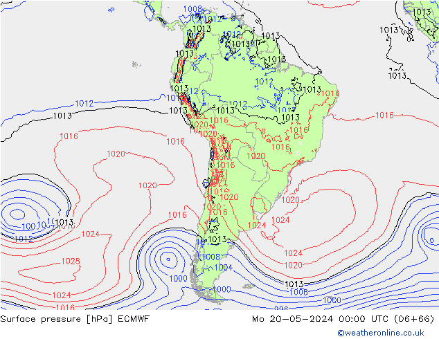 Surface pressure ECMWF Mo 20.05.2024 00 UTC