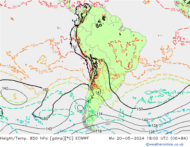Z500/Rain (+SLP)/Z850 ECMWF пн 20.05.2024 18 UTC