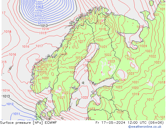 Yer basıncı ECMWF Cu 17.05.2024 12 UTC