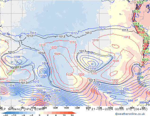 SLP tendency ECMWF Tu 21.05.2024 00 UTC