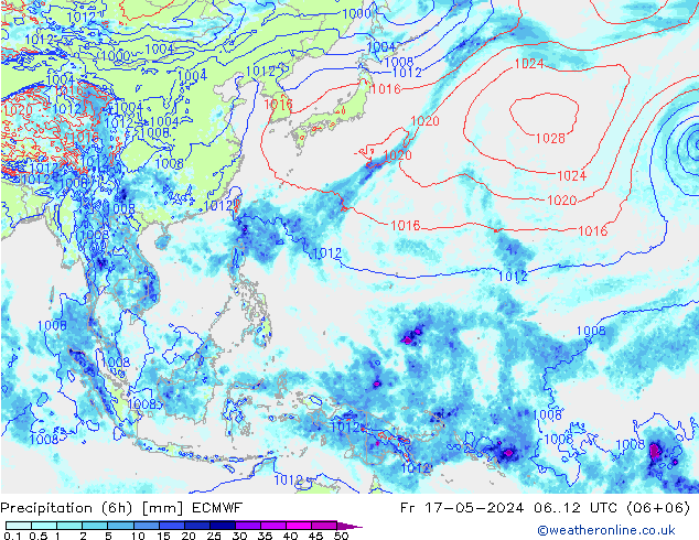 Z500/Rain (+SLP)/Z850 ECMWF  17.05.2024 12 UTC