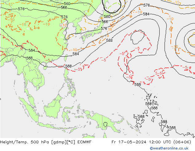 Z500/Rain (+SLP)/Z850 ECMWF  17.05.2024 12 UTC
