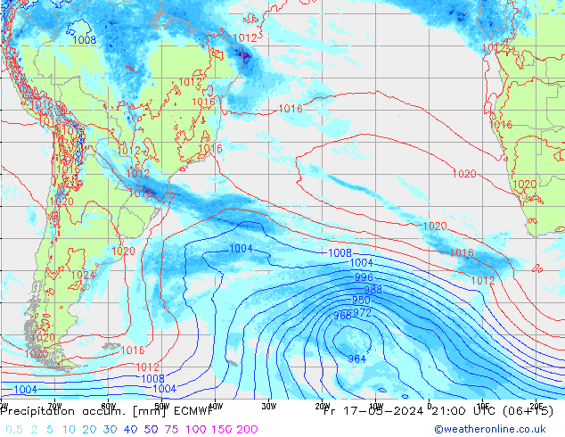 Totale neerslag ECMWF vr 17.05.2024 21 UTC