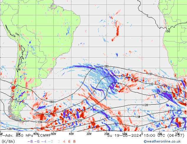 T-Adv. 850 hPa ECMWF dim 19.05.2024 15 UTC