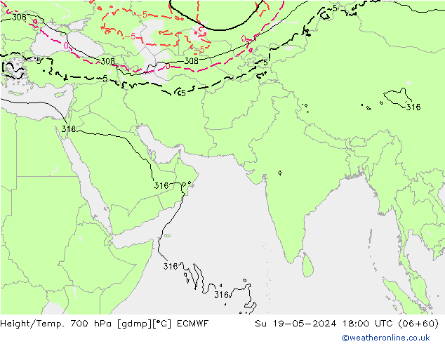 Height/Temp. 700 hPa ECMWF Ne 19.05.2024 18 UTC