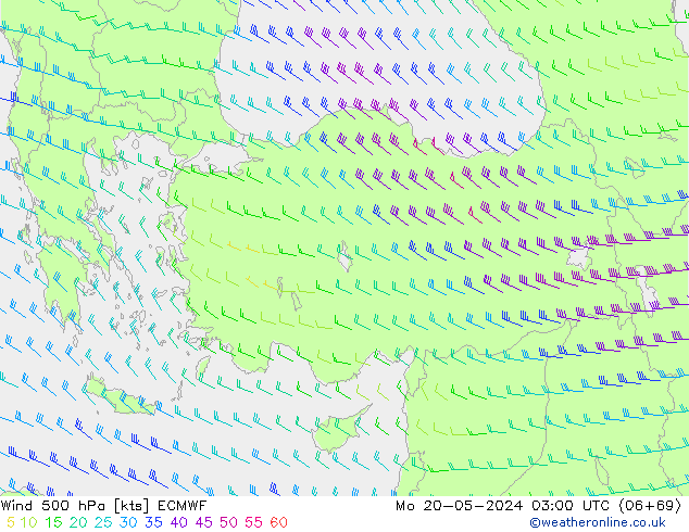 Wind 500 hPa ECMWF Po 20.05.2024 03 UTC