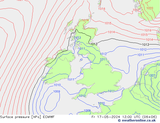 Yer basıncı ECMWF Cu 17.05.2024 12 UTC