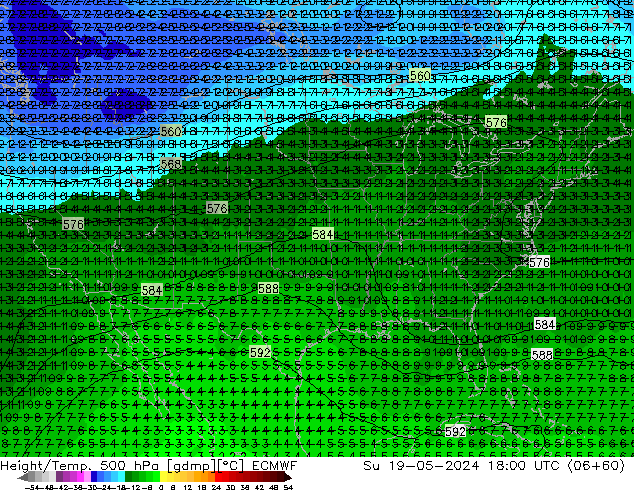 Z500/Rain (+SLP)/Z850 ECMWF dom 19.05.2024 18 UTC