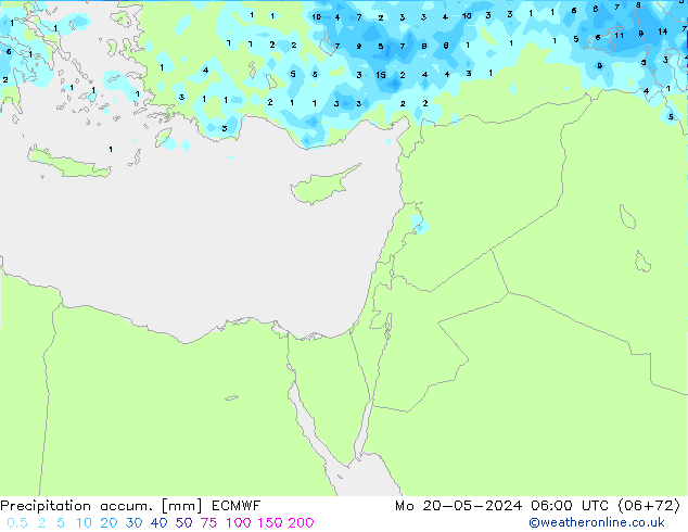 Precipitation accum. ECMWF  20.05.2024 06 UTC