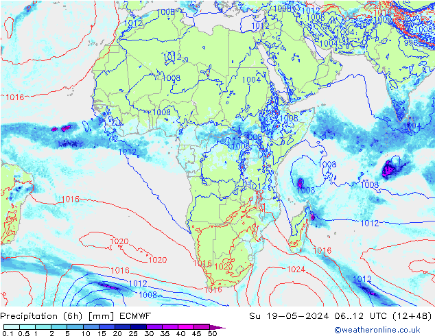 Z500/Rain (+SLP)/Z850 ECMWF dim 19.05.2024 12 UTC