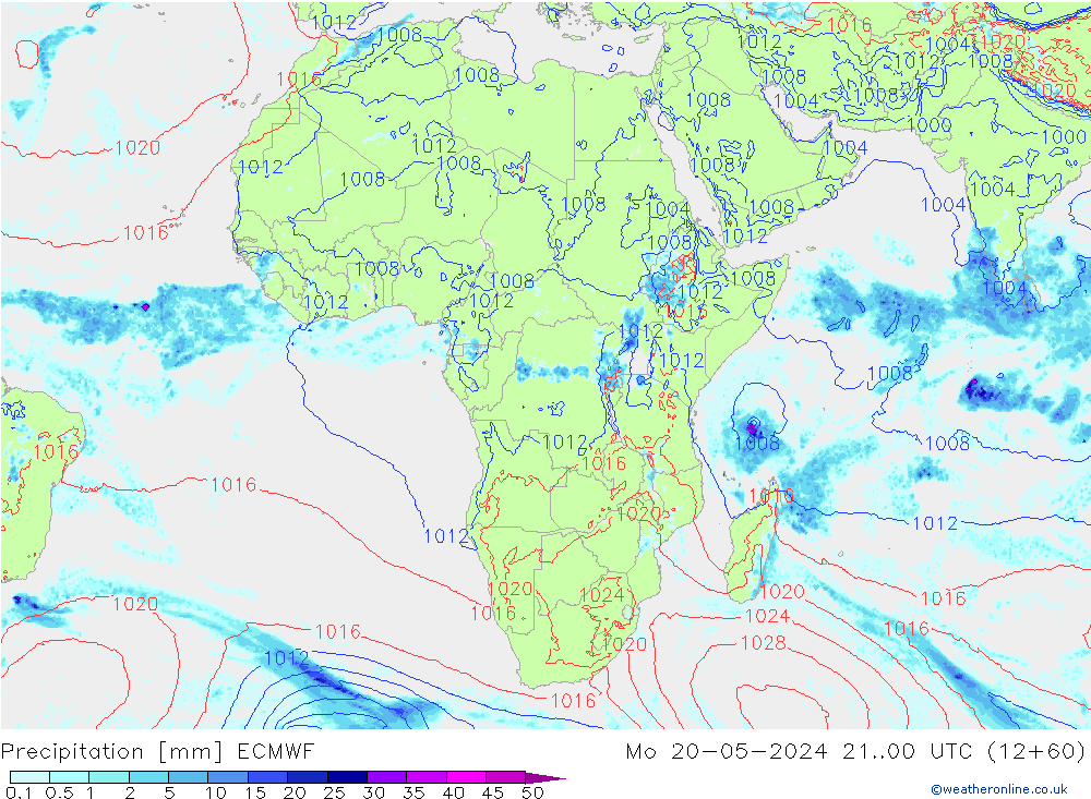 precipitação ECMWF Seg 20.05.2024 00 UTC