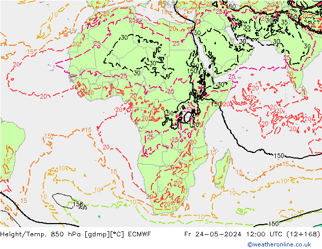 Z500/Rain (+SLP)/Z850 ECMWF пт 24.05.2024 12 UTC