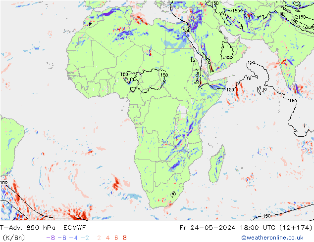 T-Adv. 850 hPa ECMWF Cu 24.05.2024 18 UTC