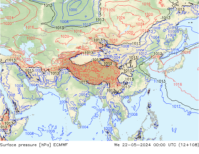 приземное давление ECMWF ср 22.05.2024 00 UTC