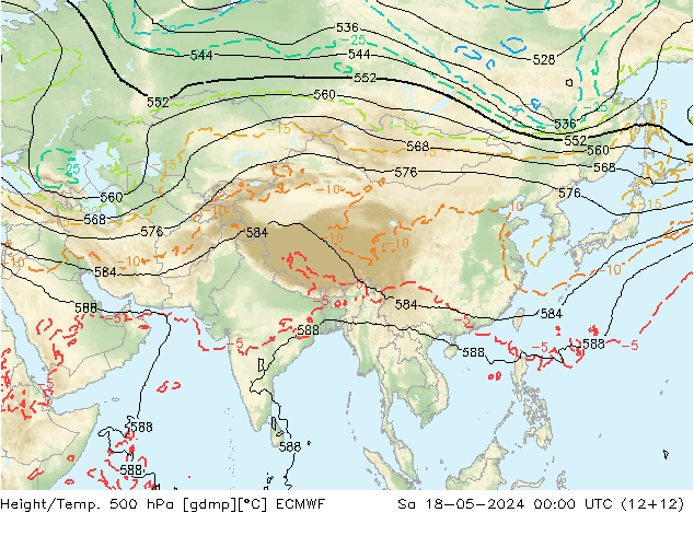 Z500/Rain (+SLP)/Z850 ECMWF Sáb 18.05.2024 00 UTC