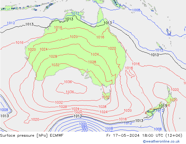 Surface pressure ECMWF Fr 17.05.2024 18 UTC