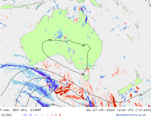 T-Adv. 850 hPa ECMWF Mo 27.05.2024 12 UTC