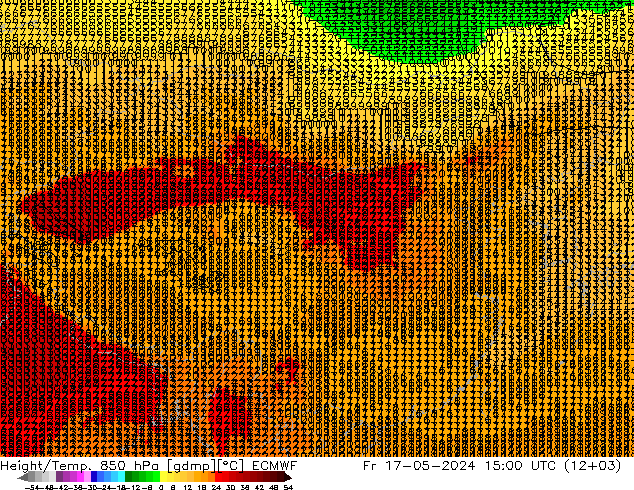 Height/Temp. 850 hPa ECMWF 星期五 17.05.2024 15 UTC