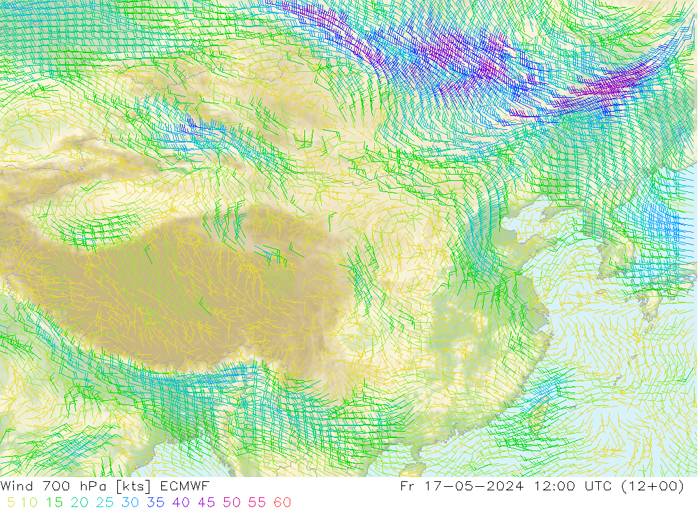 风 700 hPa ECMWF 星期五 17.05.2024 12 UTC
