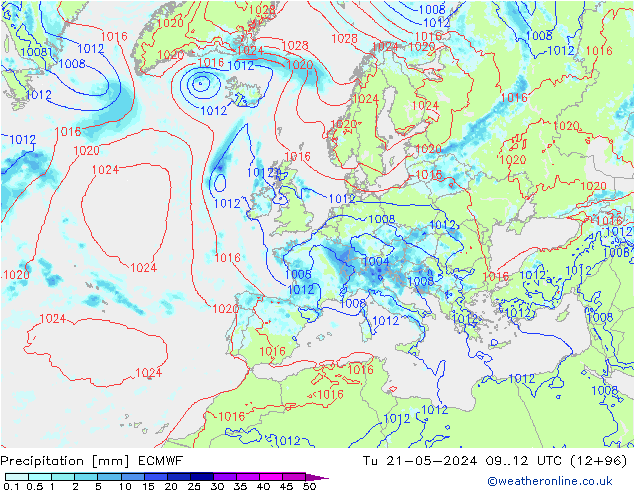 Yağış ECMWF Sa 21.05.2024 12 UTC