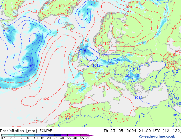 Niederschlag ECMWF Do 23.05.2024 00 UTC