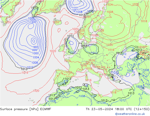 Yer basıncı ECMWF Per 23.05.2024 18 UTC