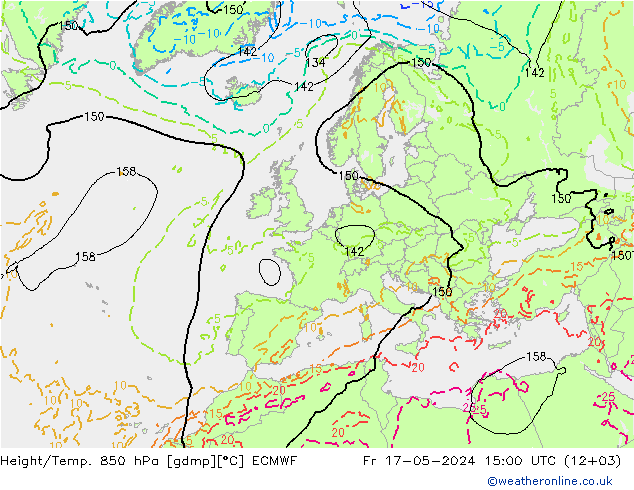 Height/Temp. 850 hPa ECMWF  17.05.2024 15 UTC