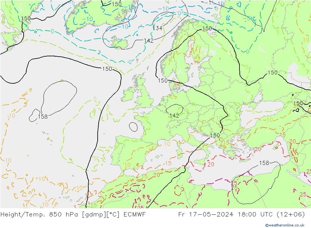 Height/Temp. 850 hPa ECMWF pt. 17.05.2024 18 UTC