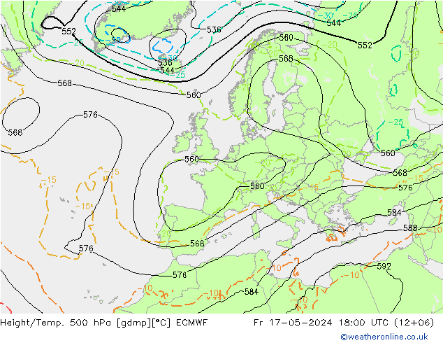 Z500/Yağmur (+YB)/Z850 ECMWF Cu 17.05.2024 18 UTC