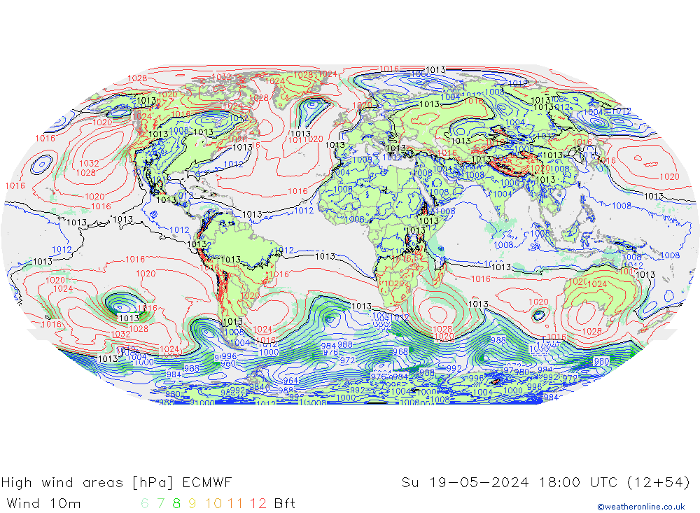 Izotacha ECMWF nie. 19.05.2024 18 UTC