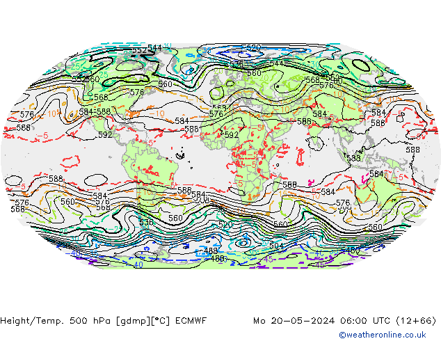 Z500/Rain (+SLP)/Z850 ECMWF Mo 20.05.2024 06 UTC