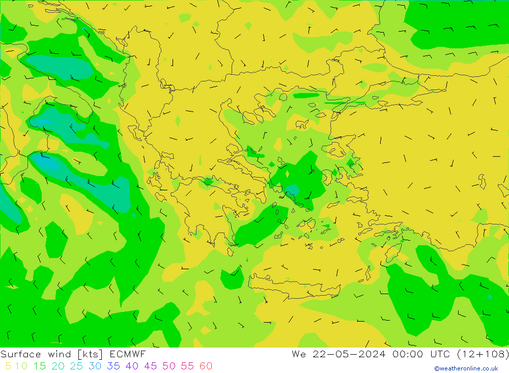 Yağış 6sa/Rüz. 10m/950 ECMWF Çar 22.05.2024 00 UTC