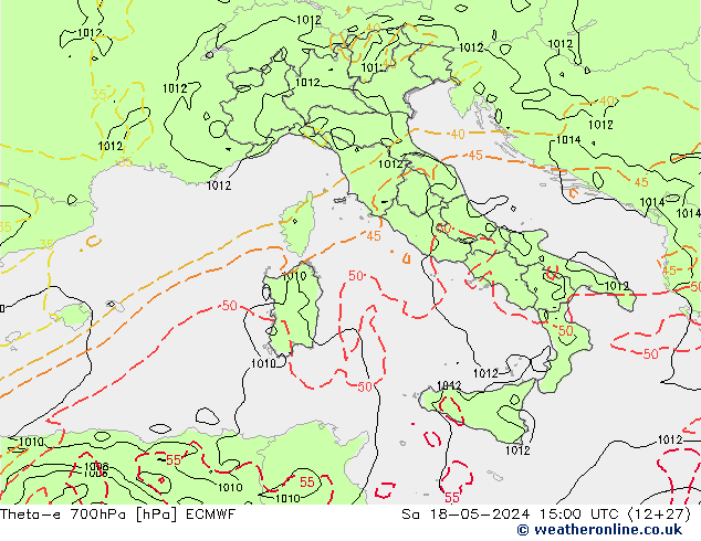 Theta-e 700hPa ECMWF Cts 18.05.2024 15 UTC