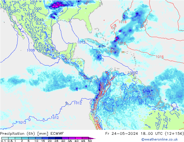 Z500/Rain (+SLP)/Z850 ECMWF Pá 24.05.2024 00 UTC