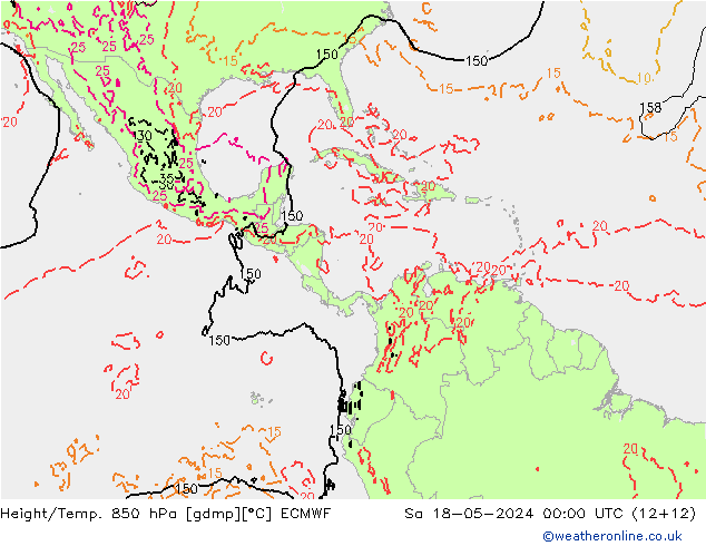 Z500/Rain (+SLP)/Z850 ECMWF sam 18.05.2024 00 UTC