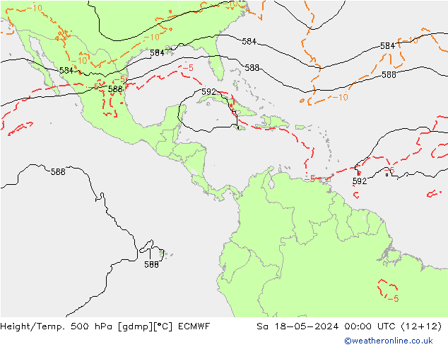 Z500/Rain (+SLP)/Z850 ECMWF sam 18.05.2024 00 UTC