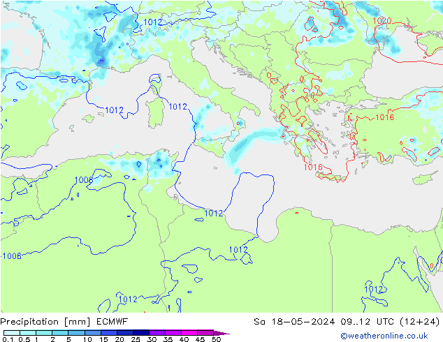 Neerslag ECMWF za 18.05.2024 12 UTC