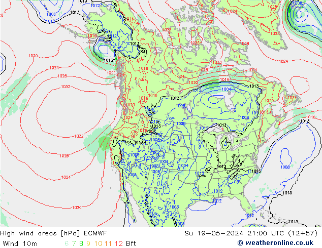 High wind areas ECMWF Su 19.05.2024 21 UTC