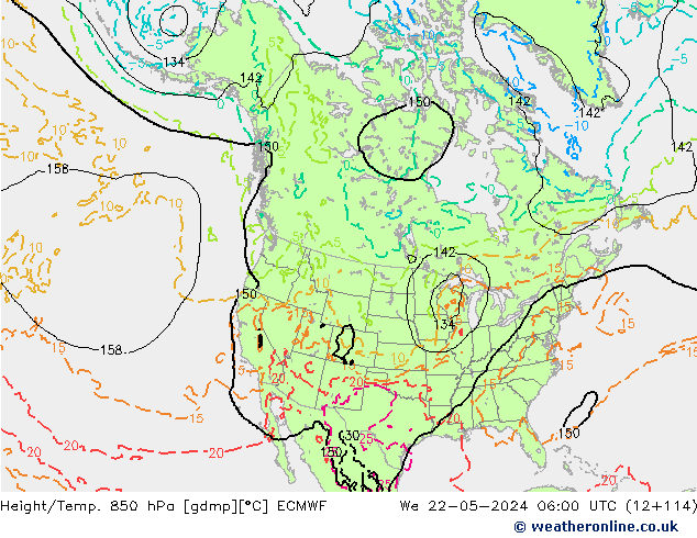 Z500/Rain (+SLP)/Z850 ECMWF  22.05.2024 06 UTC