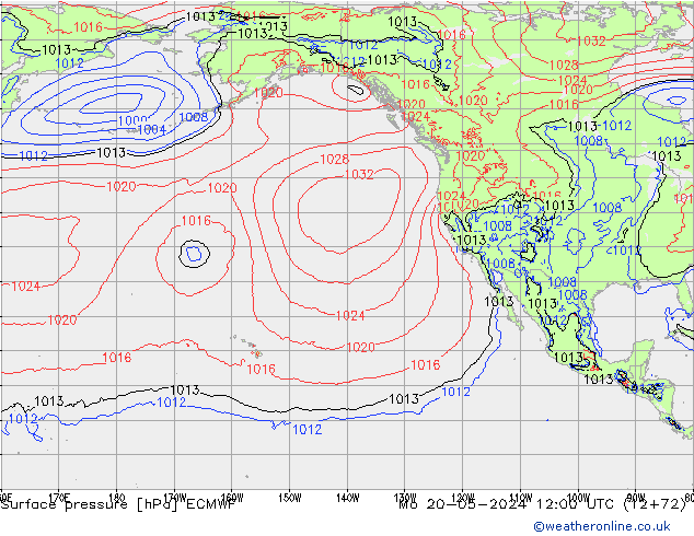 Presión superficial ECMWF lun 20.05.2024 12 UTC